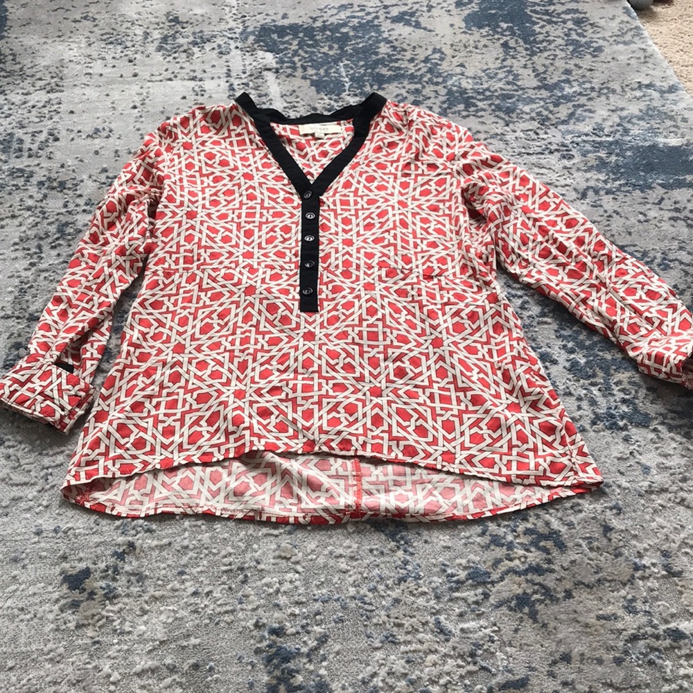 Umgee orange, white& black tunic nautical